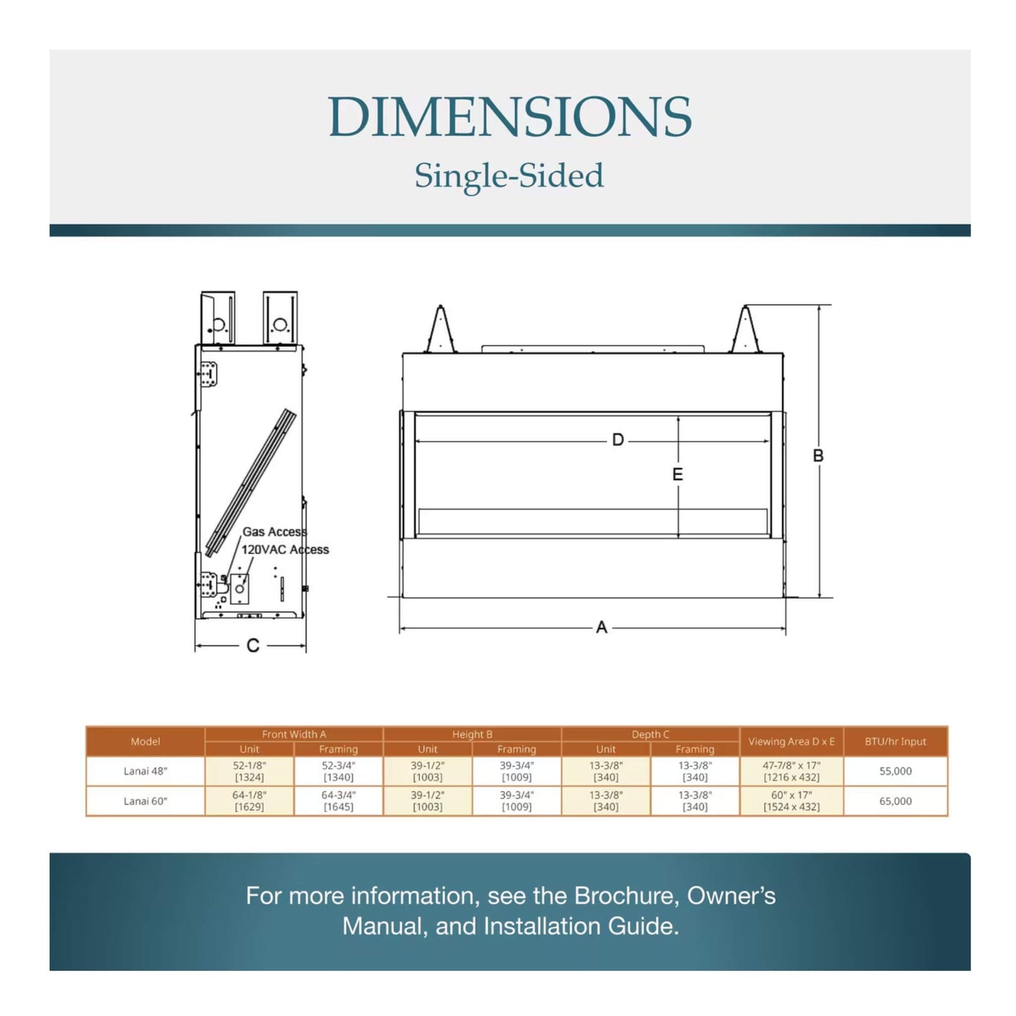 Majestic Lanai 60" Single Sided Linear Outdoor Gas Fireplace [ODLANAIG-60] (SAK94821)