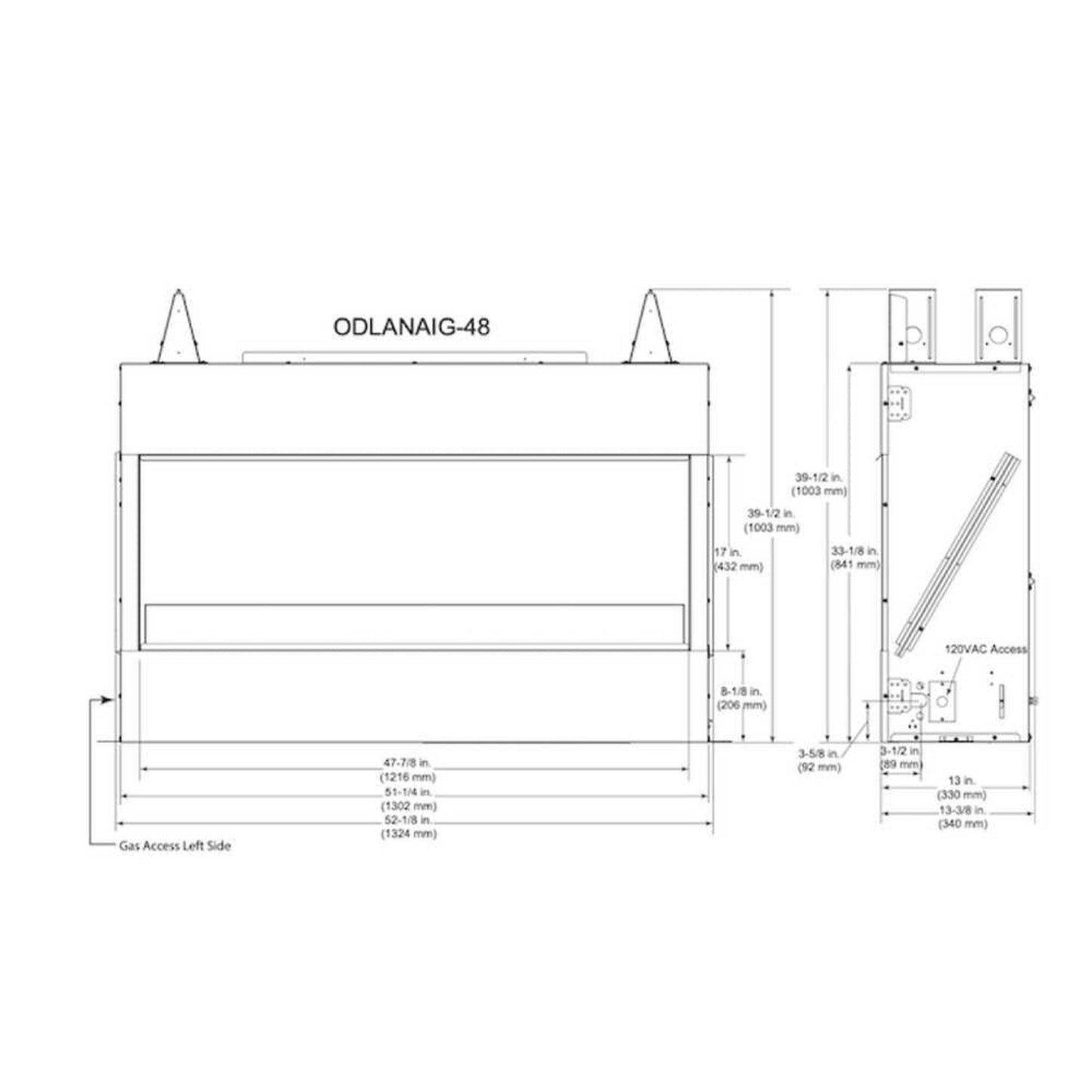 Majestic Lanai 48" Single Sided Linear Outdoor Gas Fireplace [ODLANAIG-48] (SAK95127)